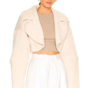 Lovers + Friends Nahal Cropped Jacket in Dove Gray, size S, CURRENT SEASON